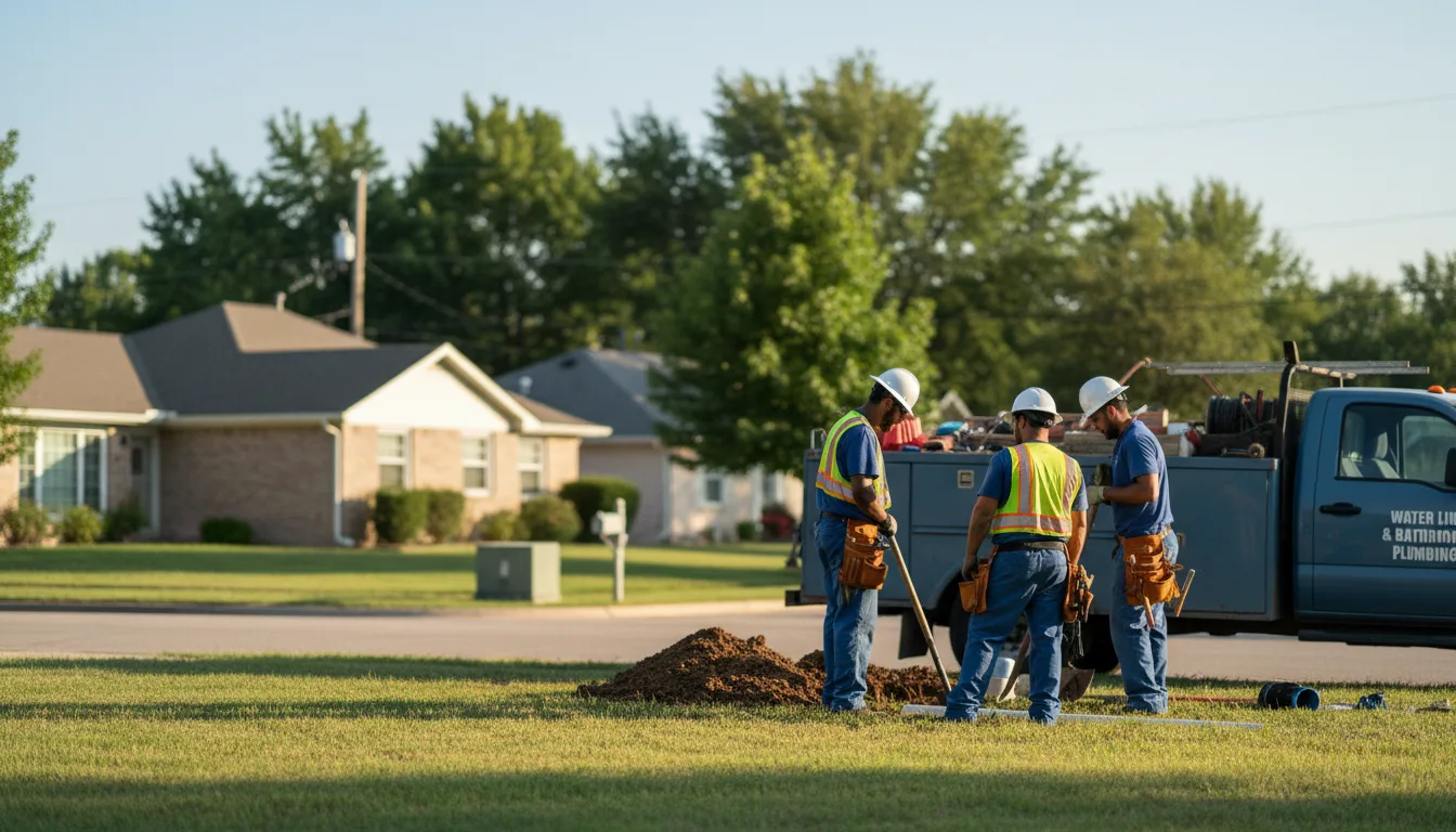 Residential water line and bathroom plumbing service in Bovina, TX
